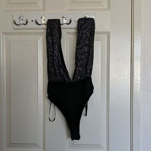 Black glittered bodysuit